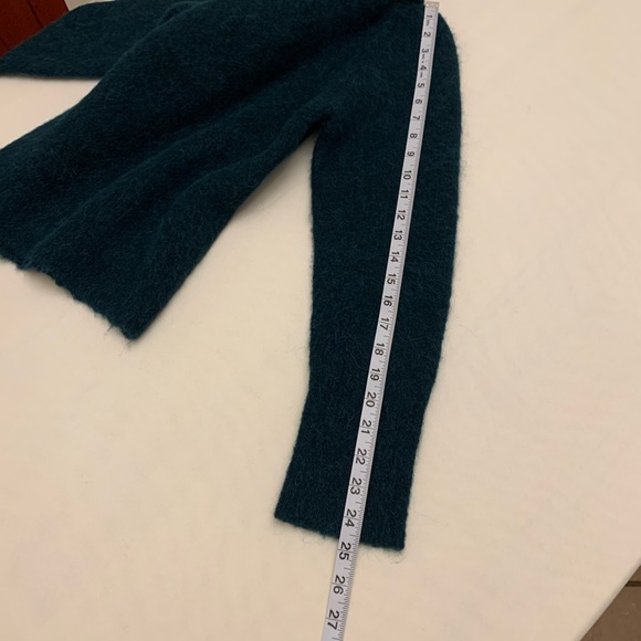 J Crew forest green puffy shoulders alpaca blend sweater size S - Picture 12 of 14